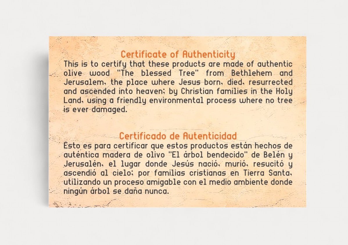 Olive Wood Cross with Corpus and Incense - Holy Land Cradle