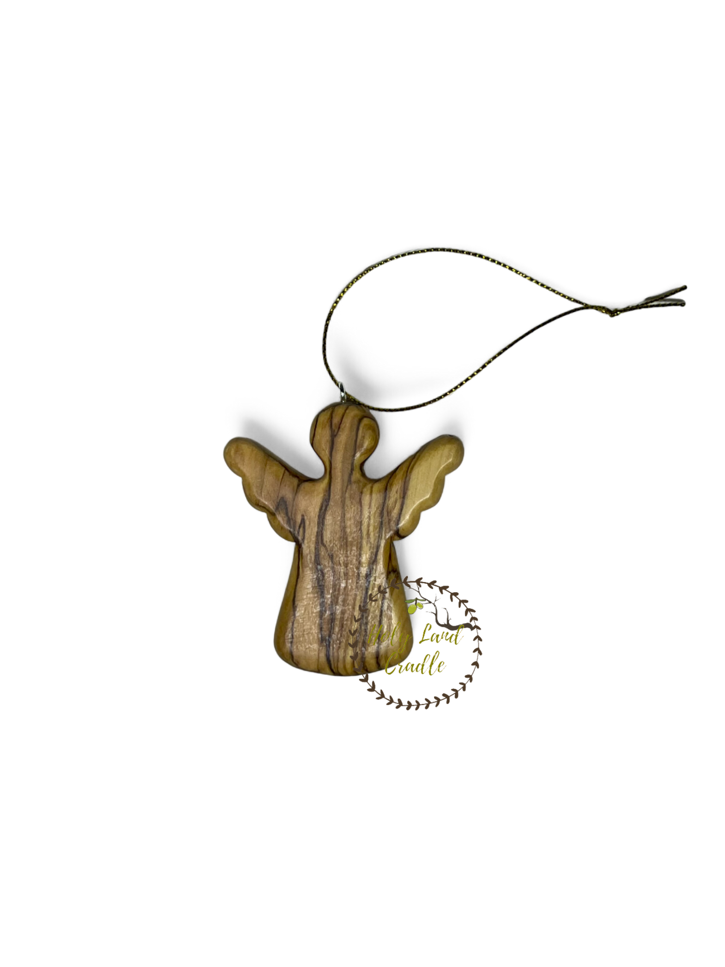 Olive Wood Angel Ornament