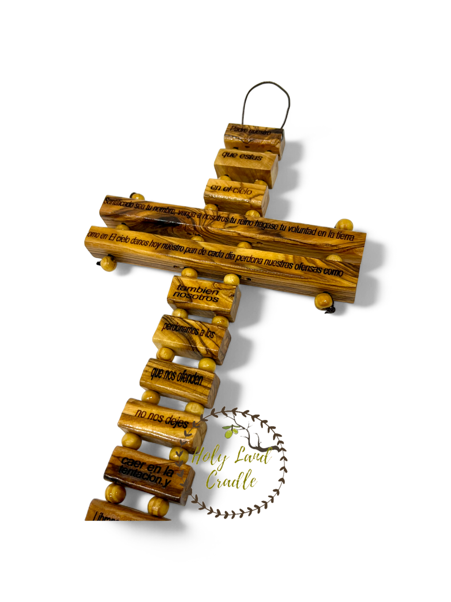 Olive Wood "The Lord's Prayer" on a Cross