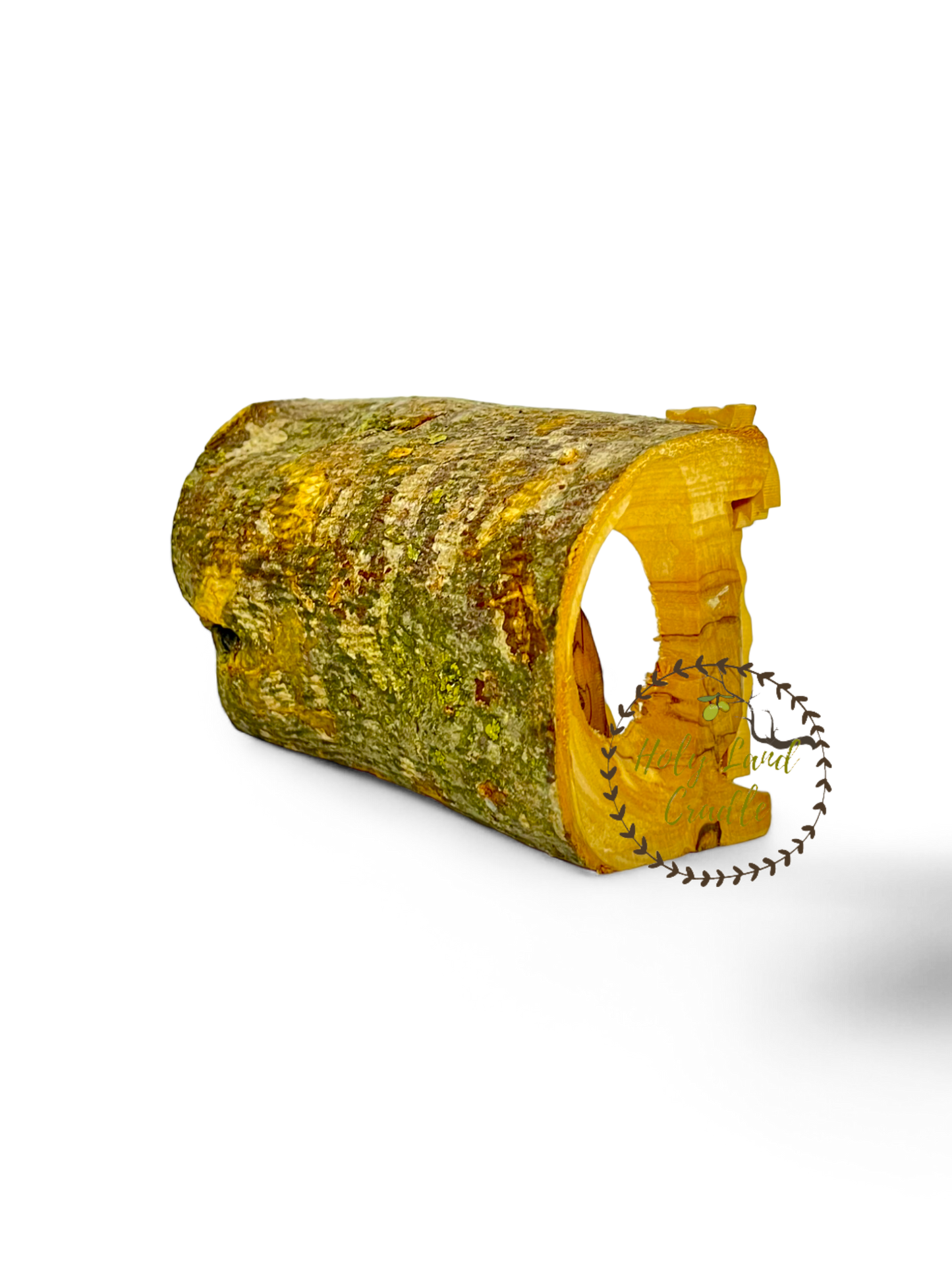 Olive Wood Nativity With Natural Wood Bark