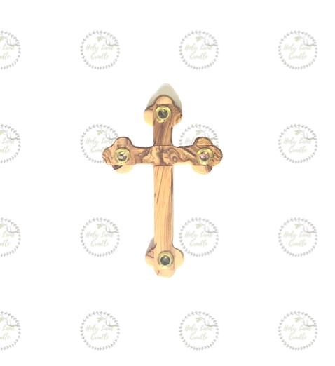 Olive Wood Cross With 4 glasses