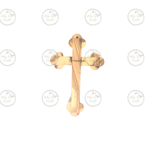Olive Wood Cross With 4 glasses