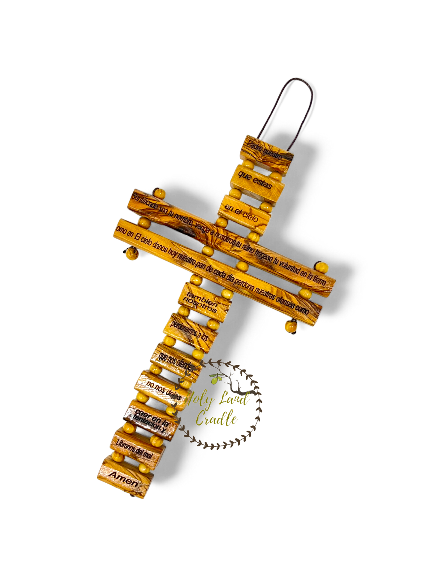 Olive Wood "The Lord's Prayer" on a Cross
