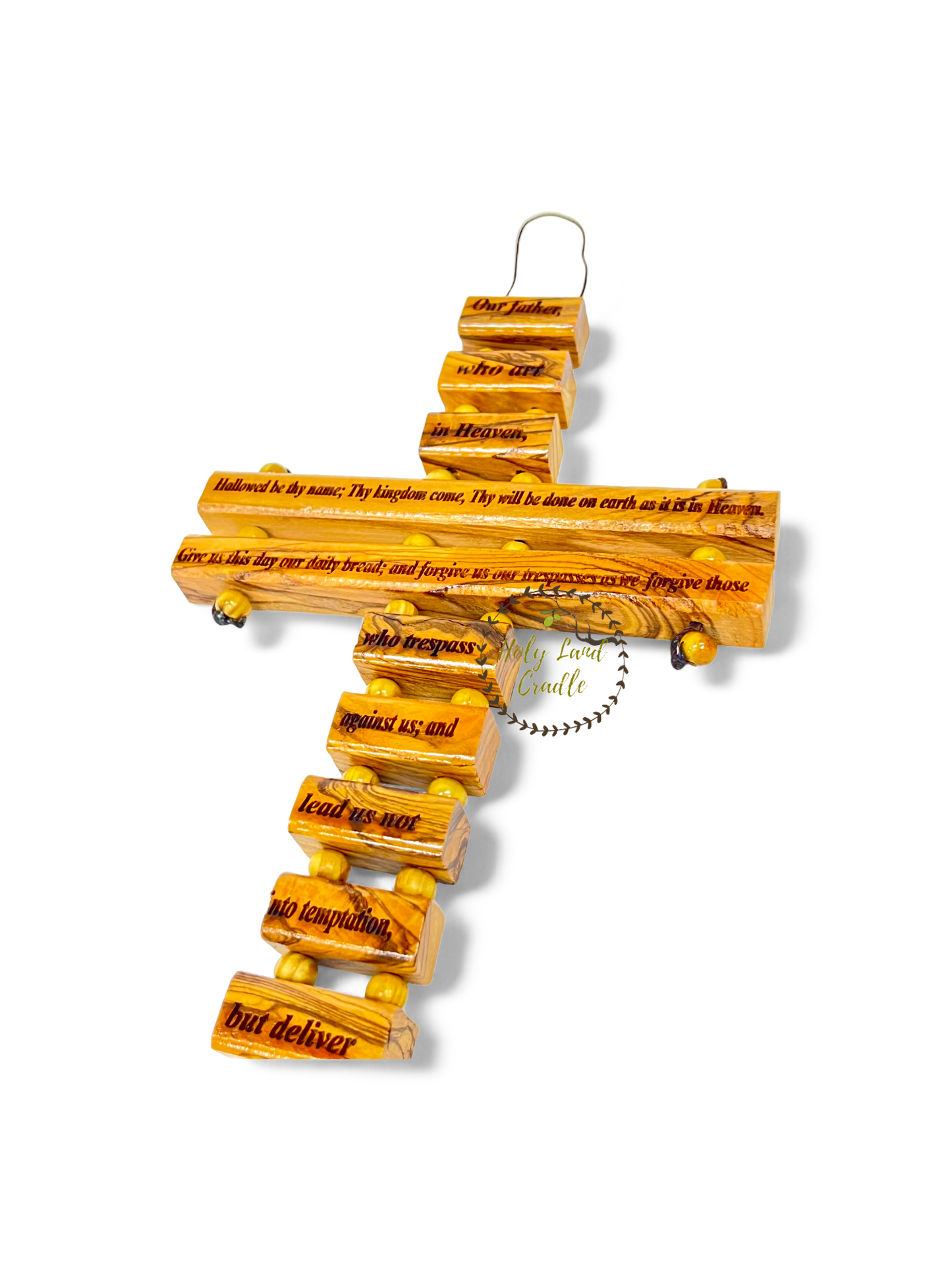 Olive Wood "The Lord's Prayer" on a Cross