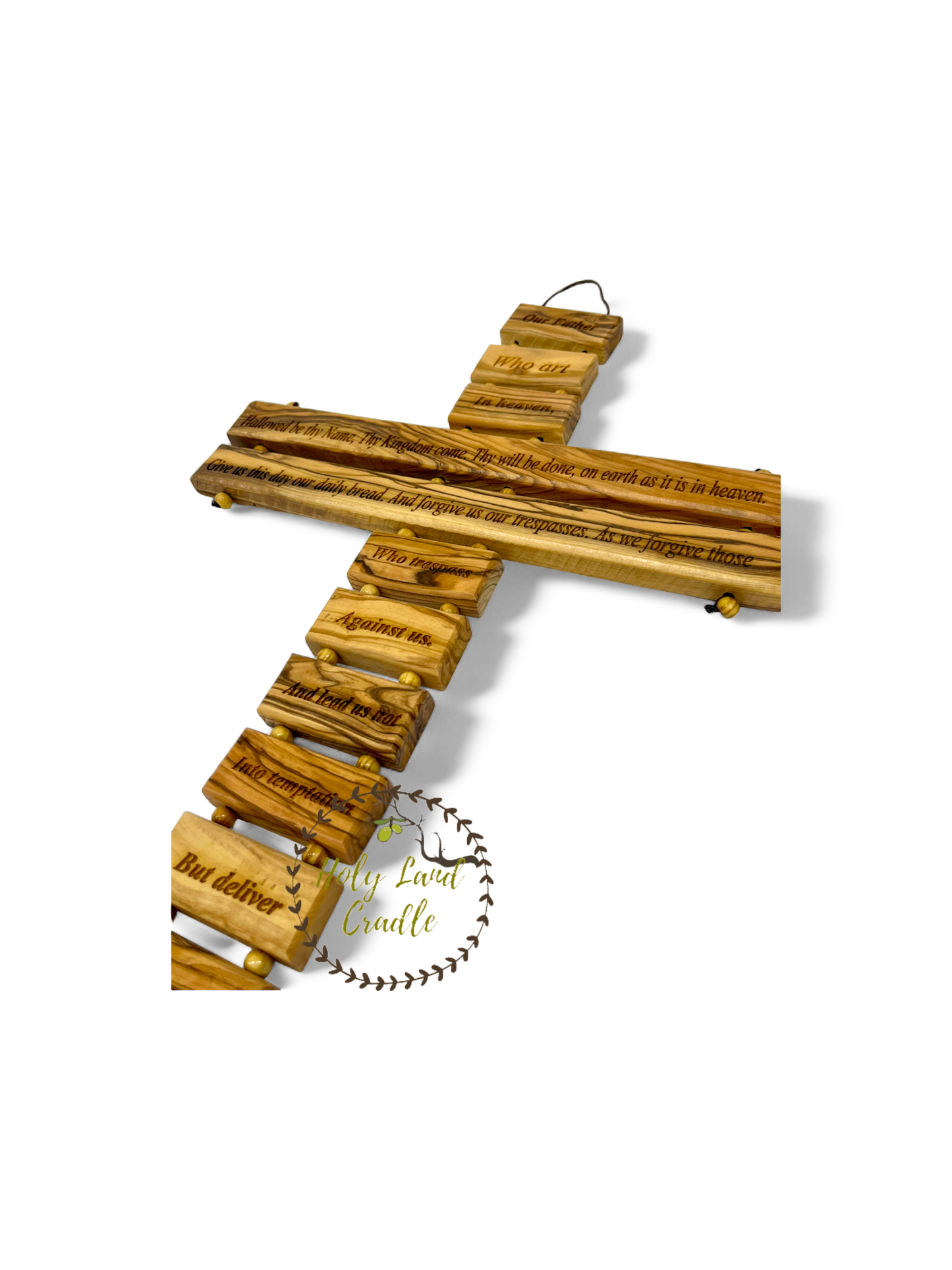 Olive Wood "The Lord's Prayer" on a Cross