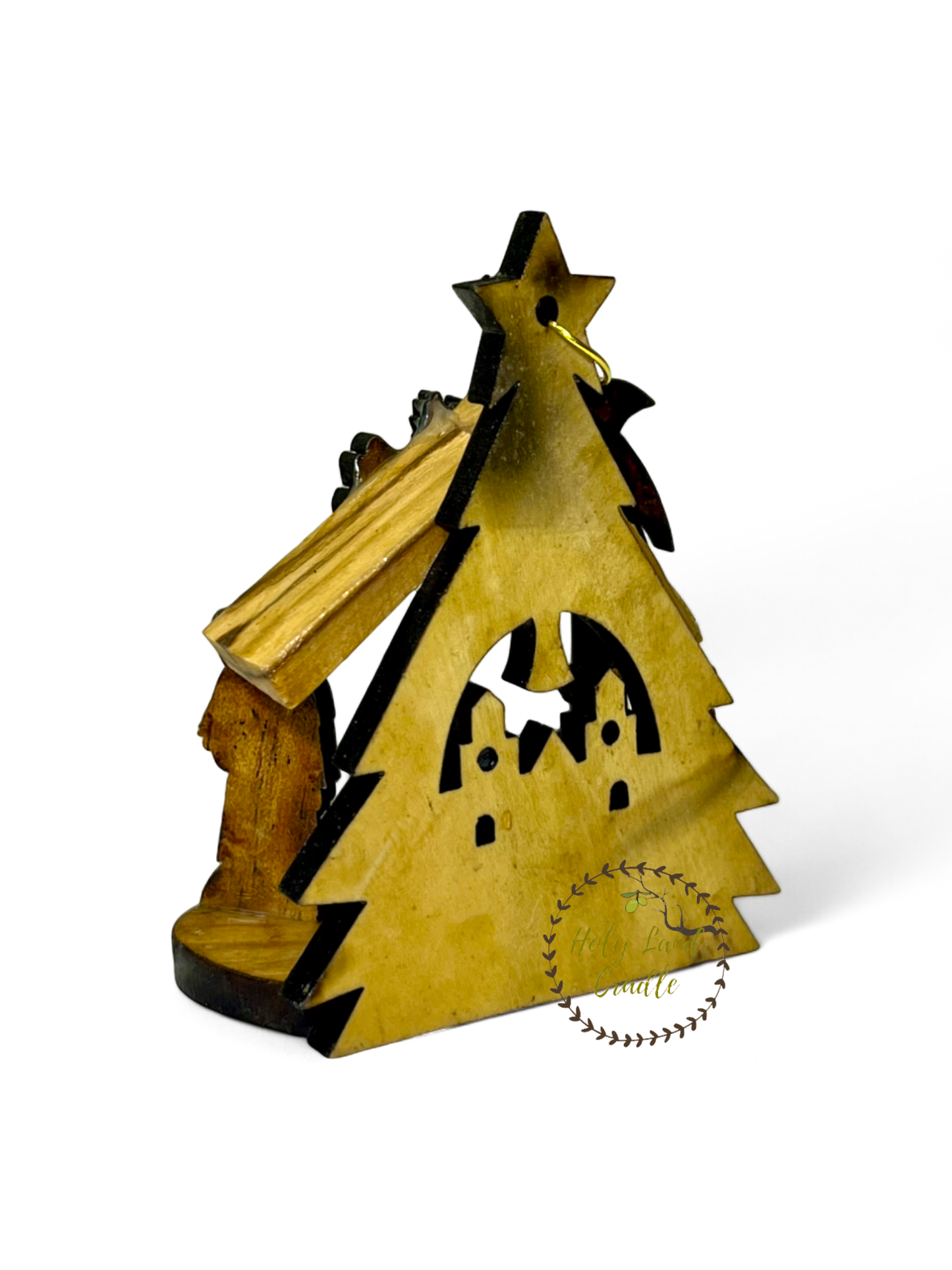 Olive Wood Nativity Ornament In A Christmas Box