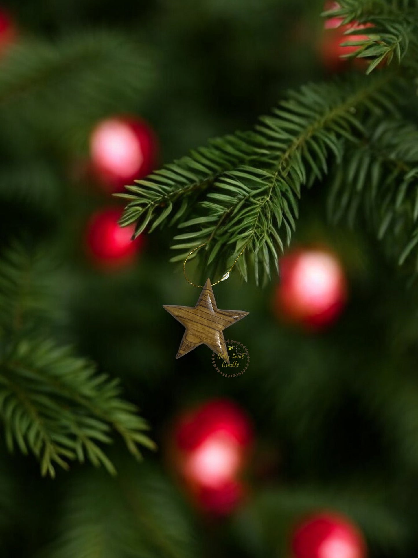 Olive Wood Star Ornament