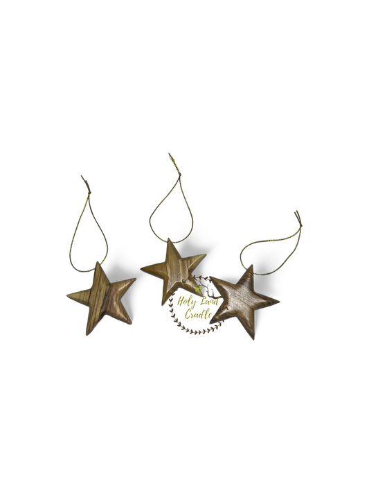 Olive Wood Star Ornament