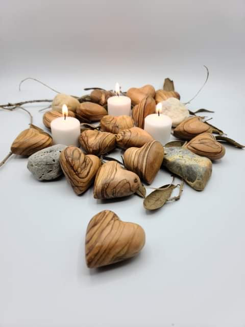 Olive Wood Holy Land Holding Heart
