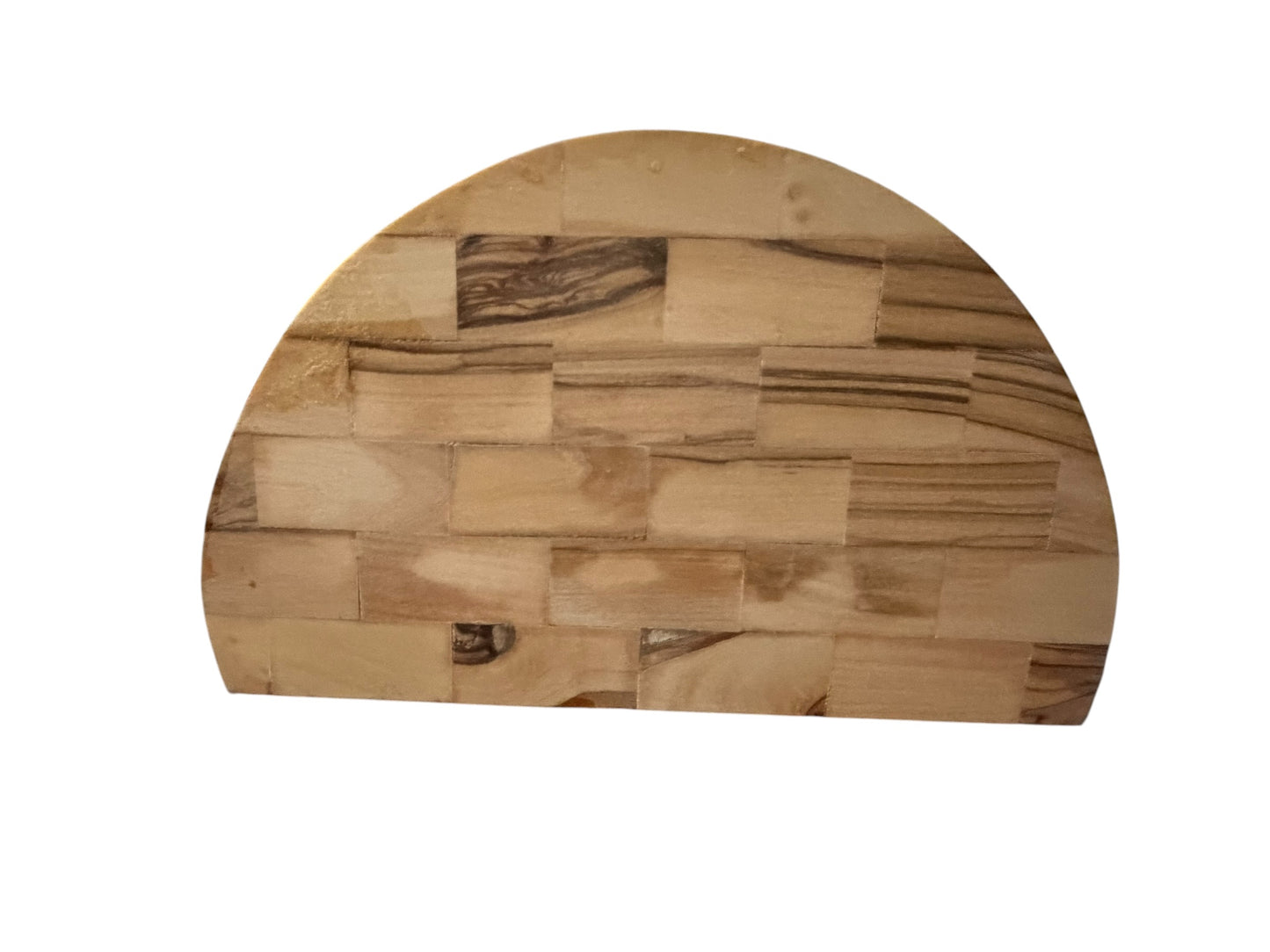 Olive Wood Musical Nativity Scene with Window in the Back — Round Shape
