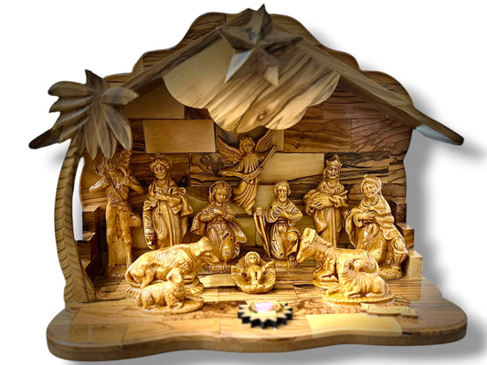 Olive Wood Musical Nativity Scene IV-P