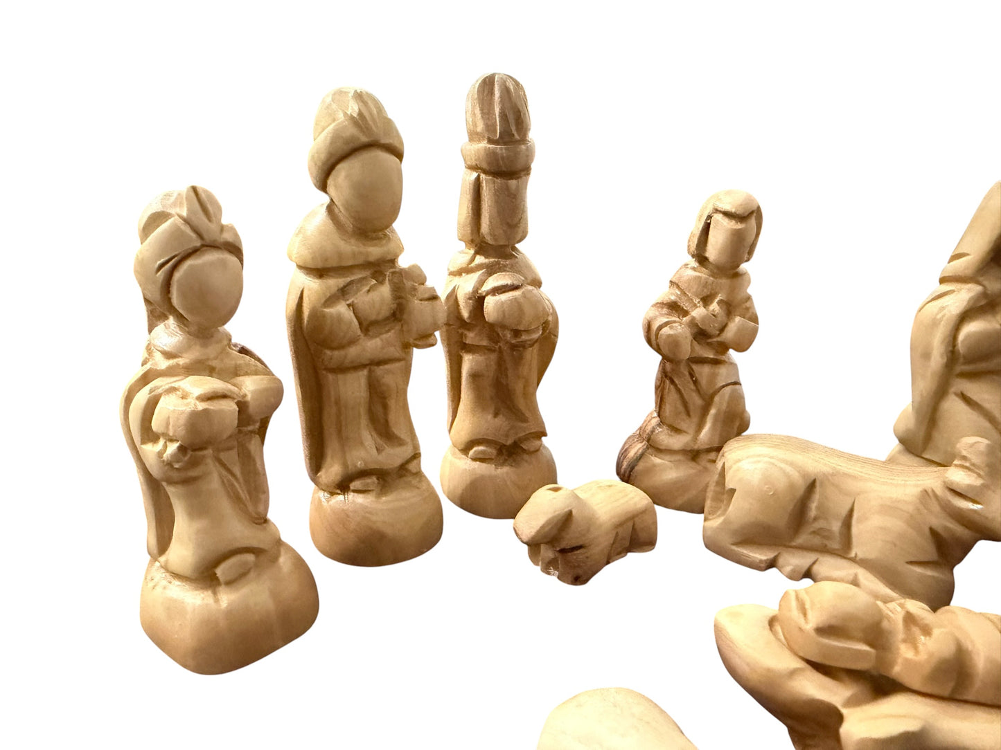 Olive Wood Nativity Set of Plain Figures | Holy Family