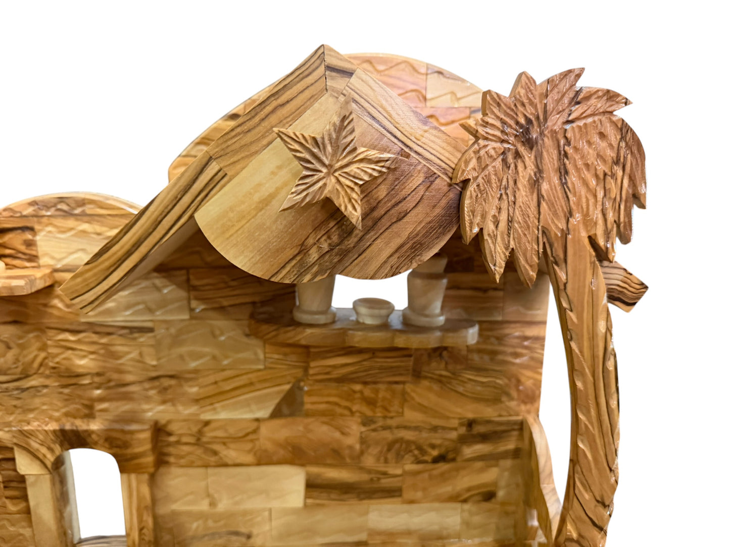 Olive Wood Musical Nativity Scene | Movable Plain Figures