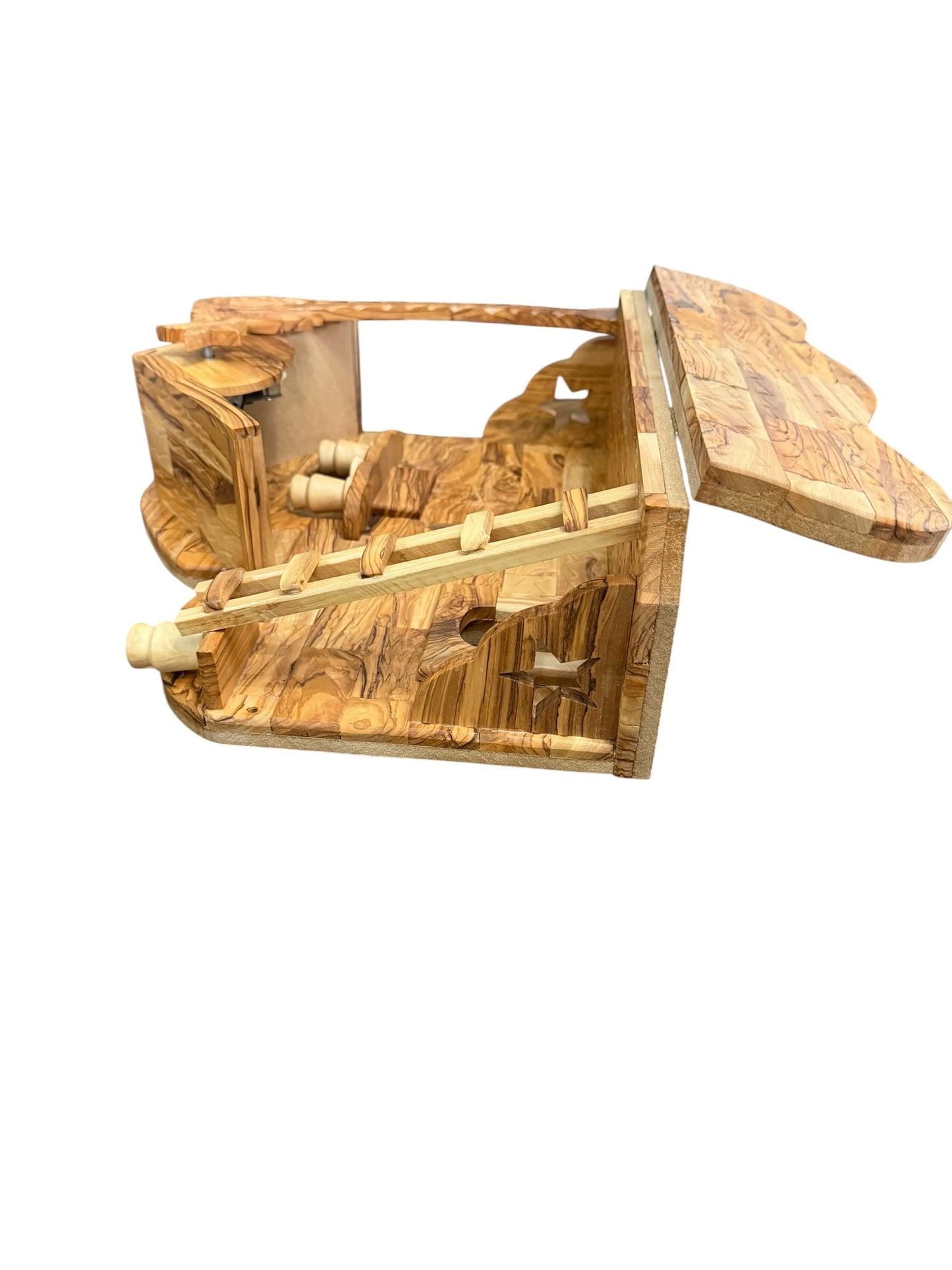 Olive Wood Musical Nativity Scene | Empty