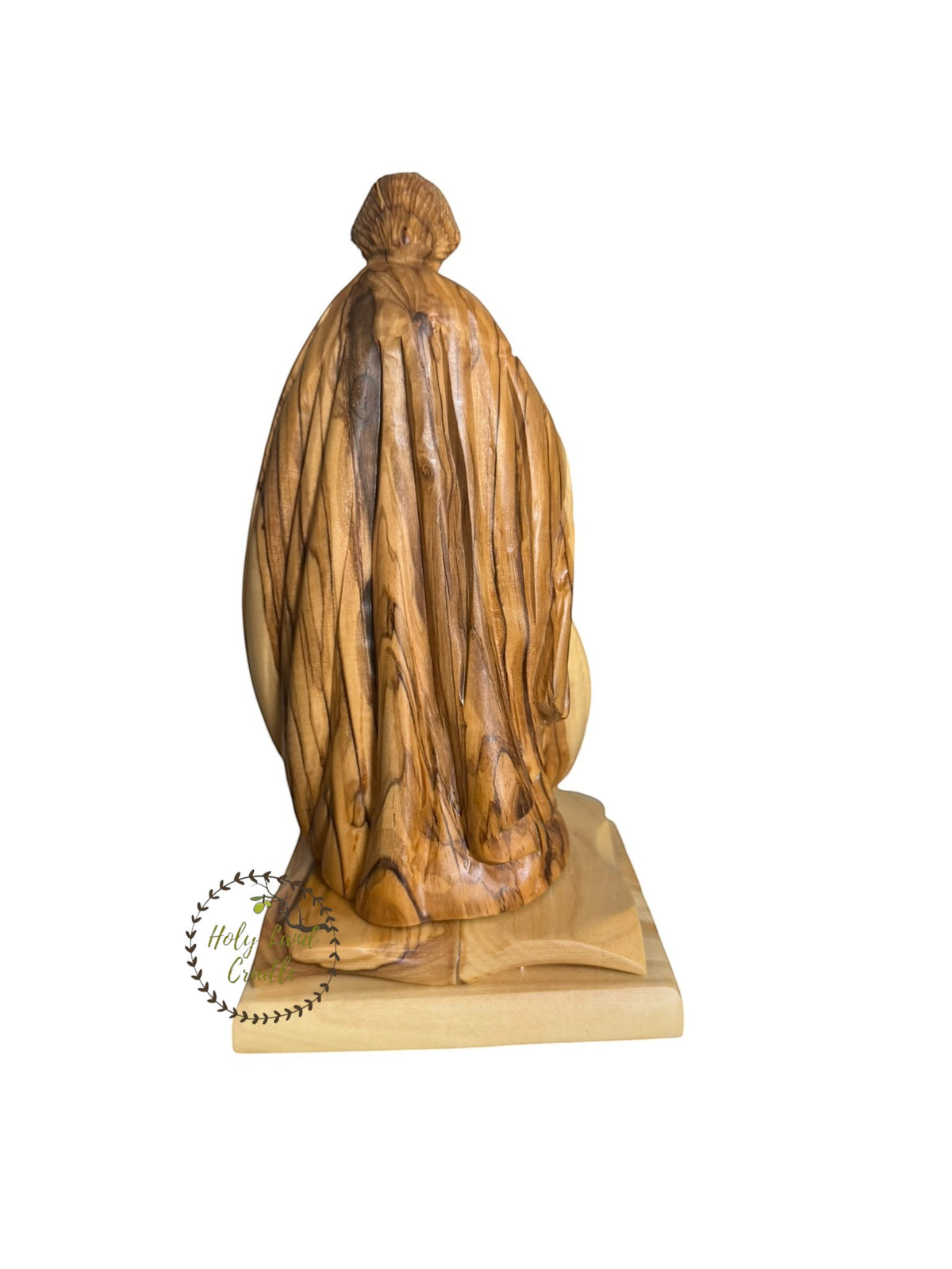 Masterfully Carved Holy Family with Detailed Faces and Lantern