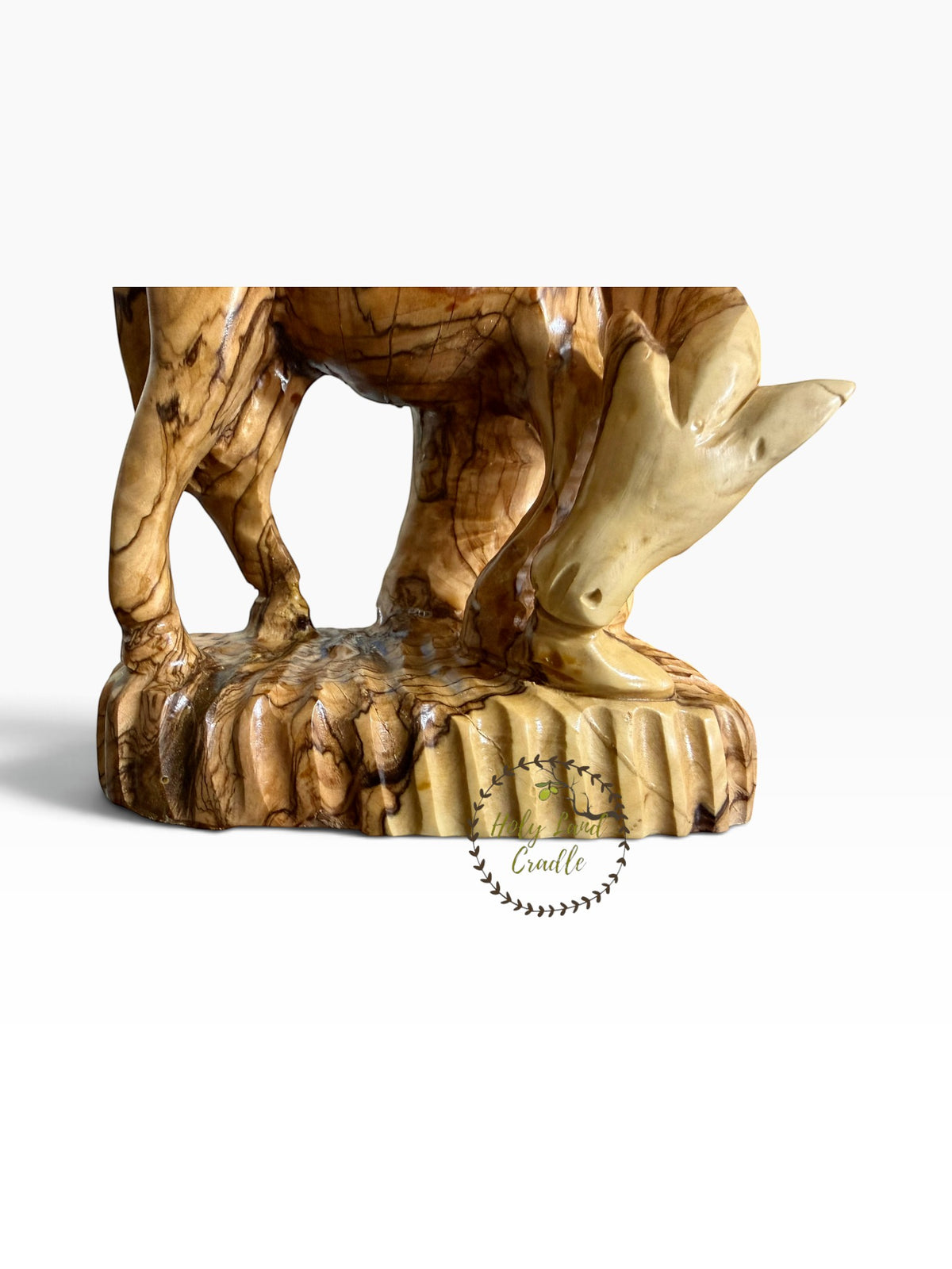 Olive Wood Faceless Holy Family Flight to Egypt - Holy Land Cradle