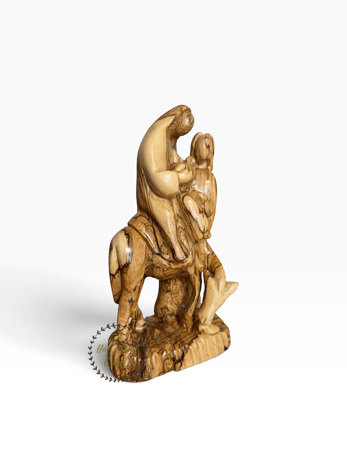 Olive Wood Faceless Holy Family Flight to Egypt - Holy Land Cradle