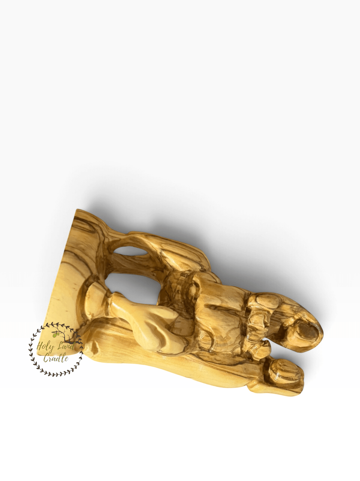 Olive Wood Faceless Holy Family Flight to Egypt - Holy Land Cradle