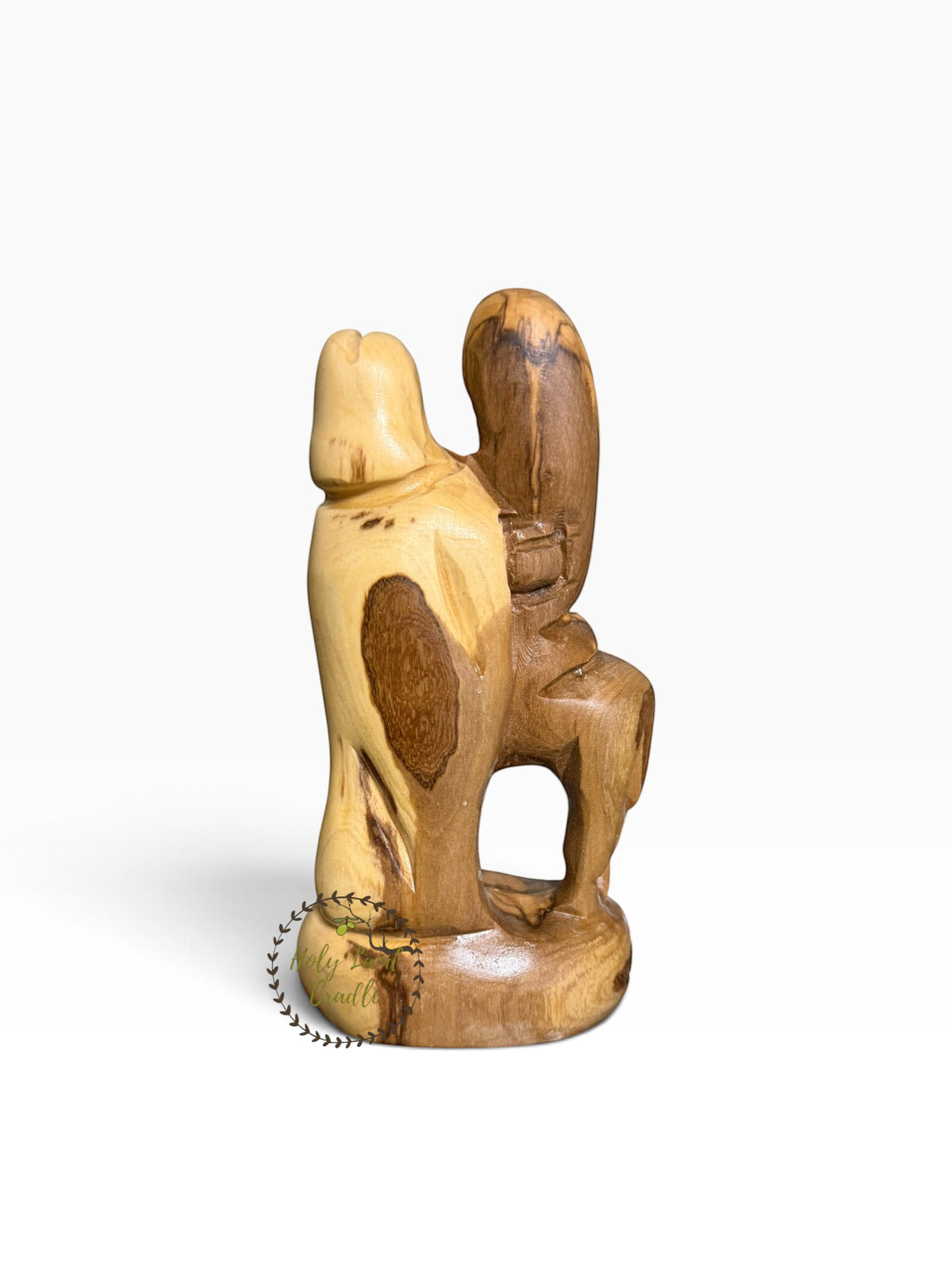 Olive Wood Faceless Holy Family Flight to Egypt - Holy Land Cradle