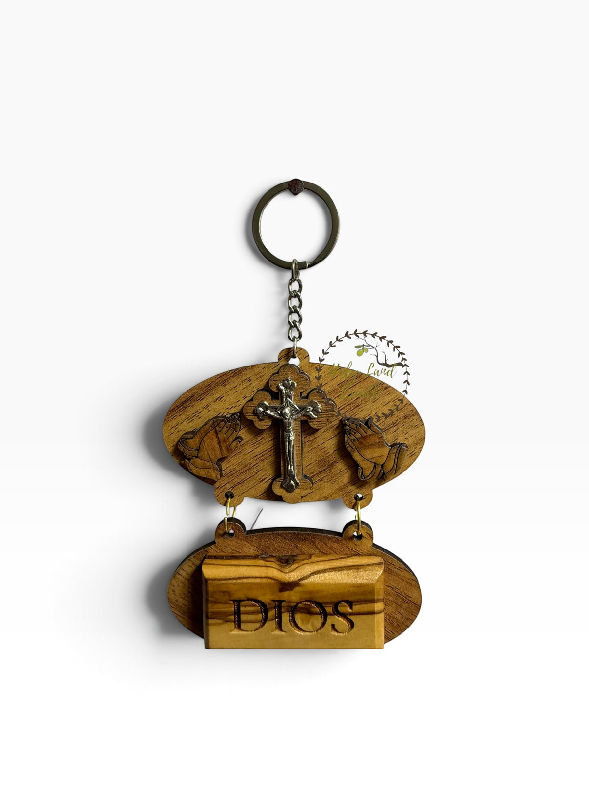 Olive Wood God Bless Our Home Wall Hanging with Holy Water & Holy Oil - Holy Land Cradle