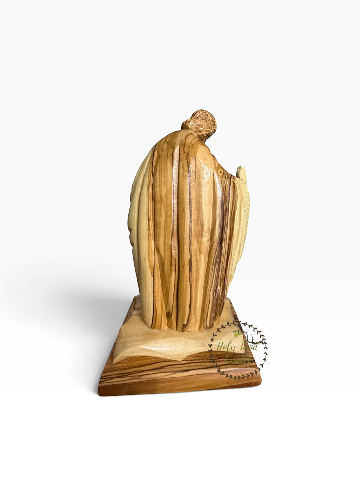 Hand-Carved Olive Wood Holy Family Nativity — A Savior Is Born - Holy Land Cradle