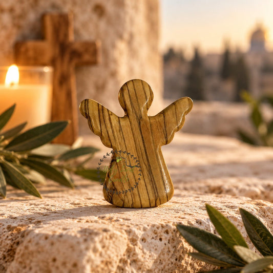 Olive Wood Angel Magnet – Set of 2 - Holy Land Cradle
