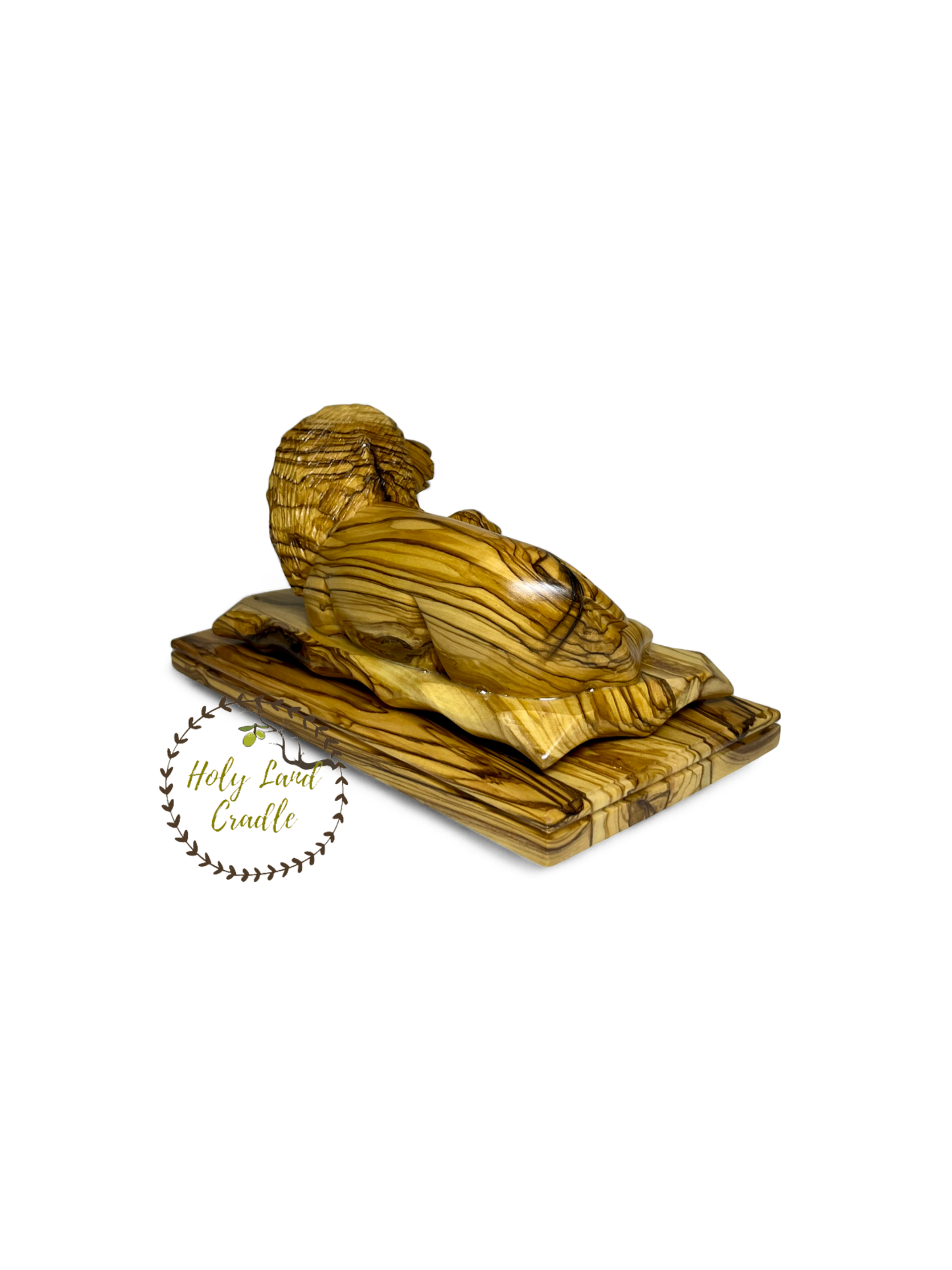 Olive Wood Lion And Lamb Statue