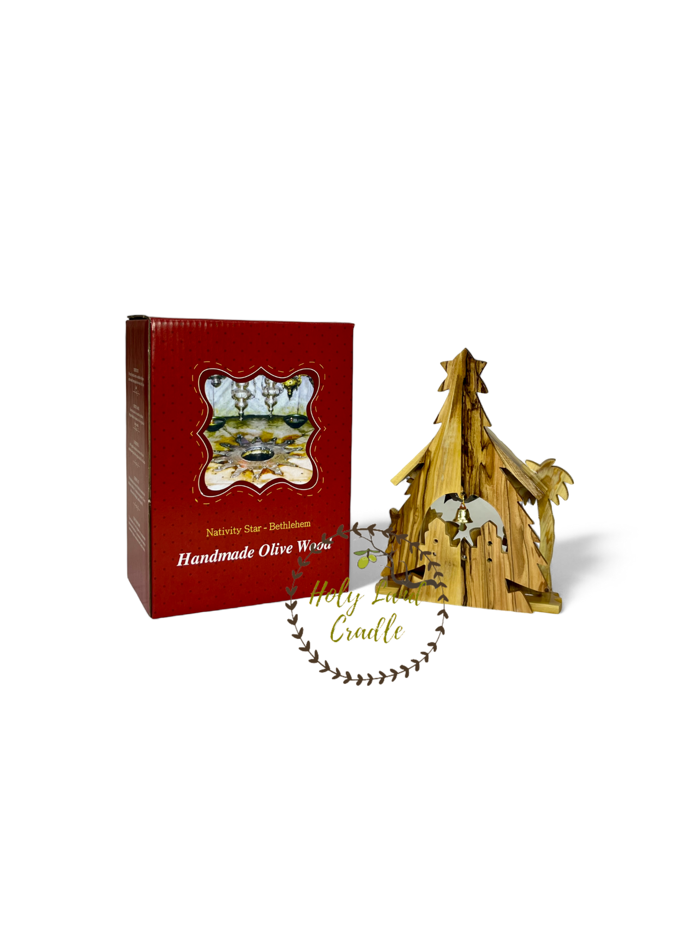 Olive Wood Musical Nativity Scene