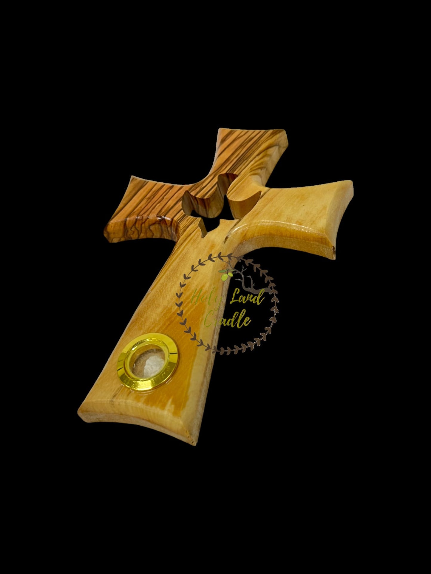 Olive Wood Cross with Peace Dove