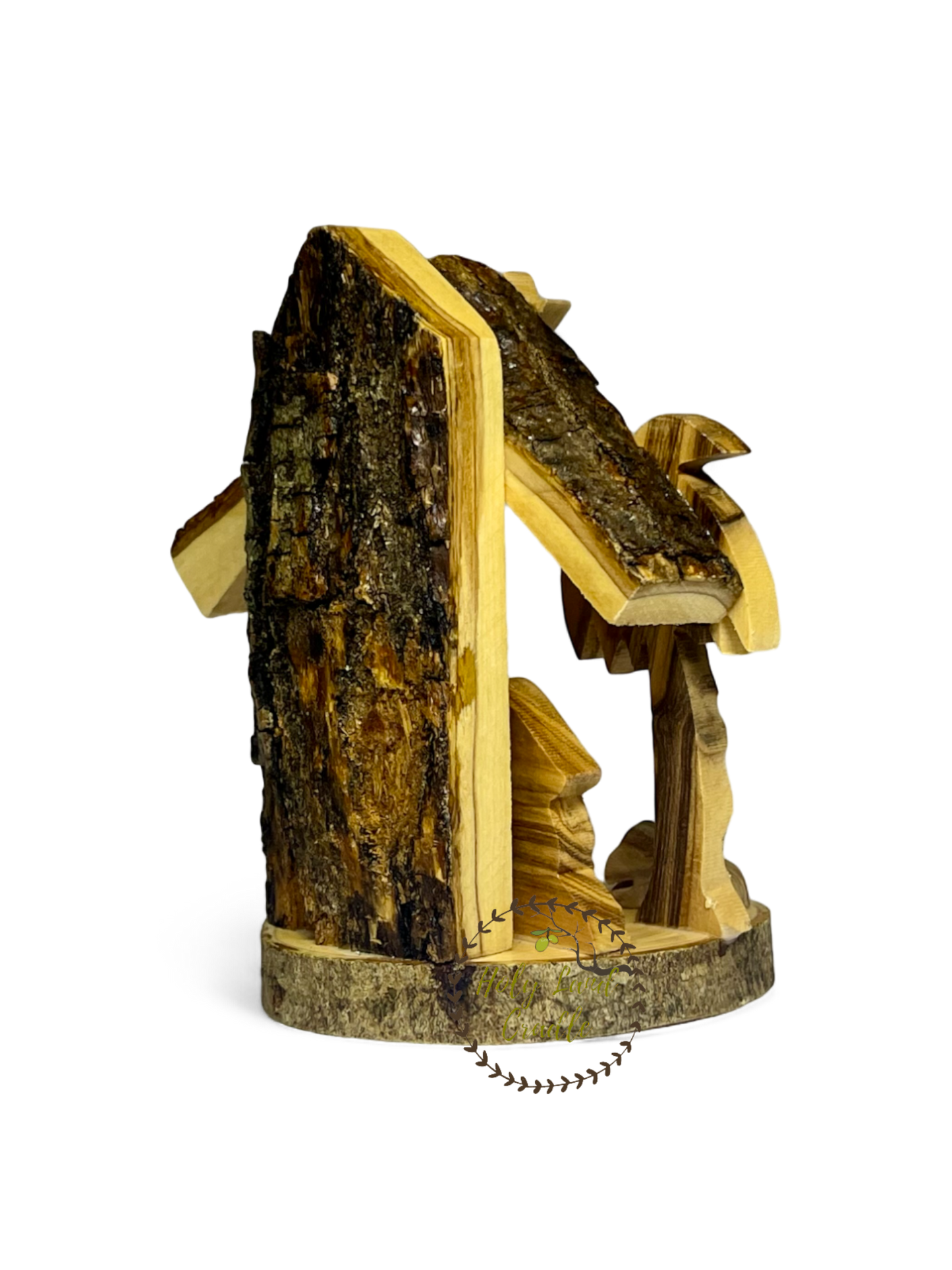 Olive Wood Christmas Tree Nativity Scene