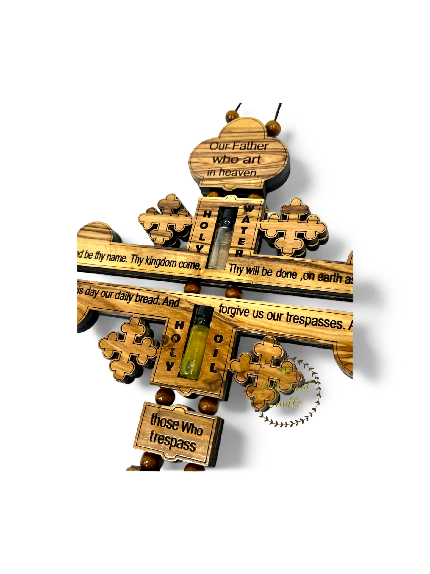 Olive Wood The Lord's Prayer Cross