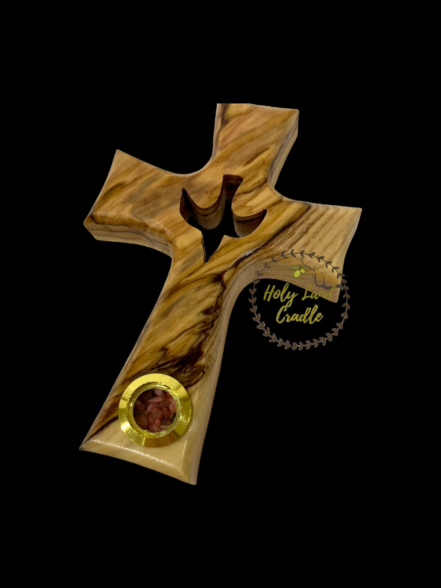 Olive Wood Cross with Peace Dove