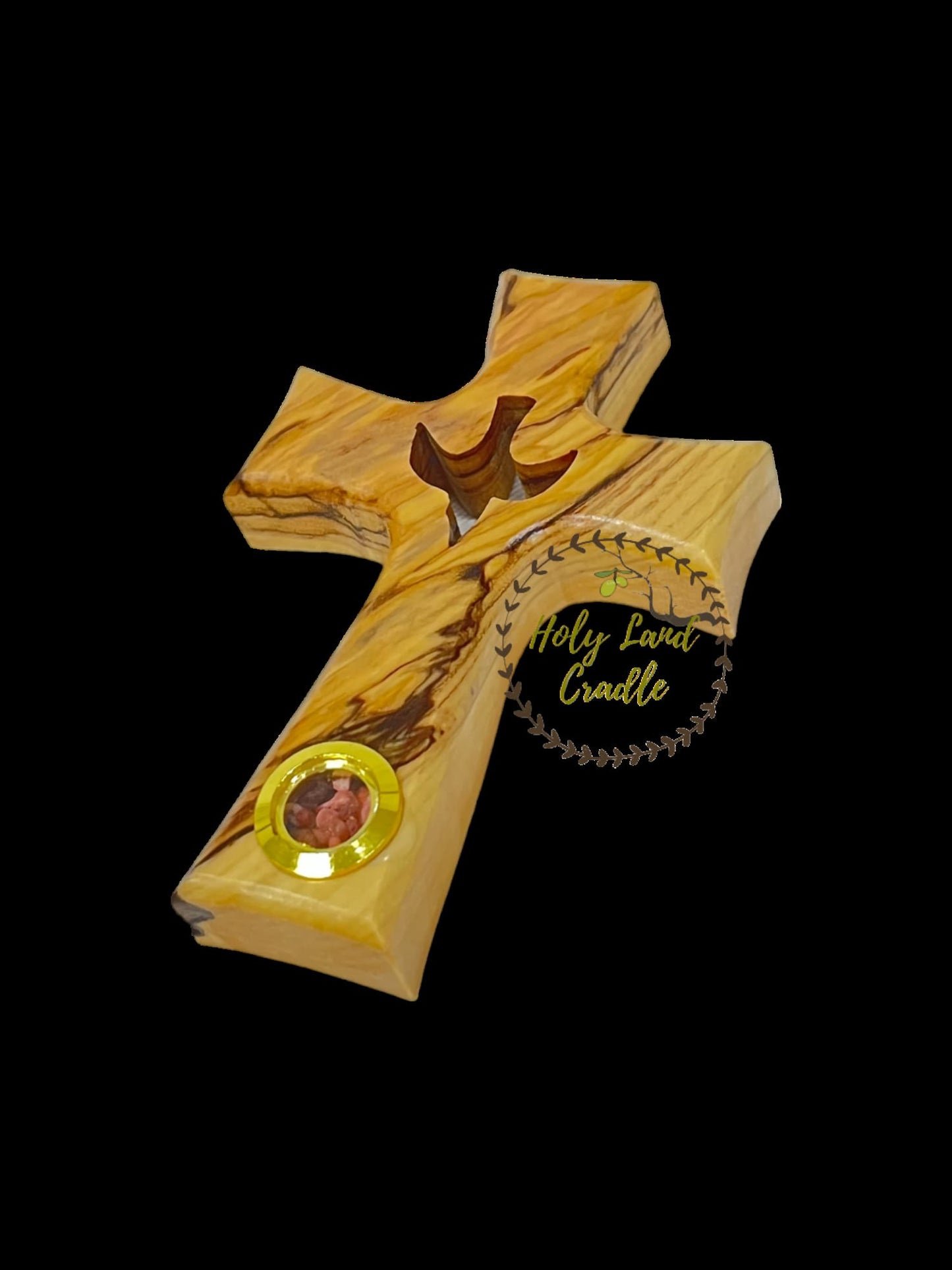 Olive Wood Cross with Peace Dove