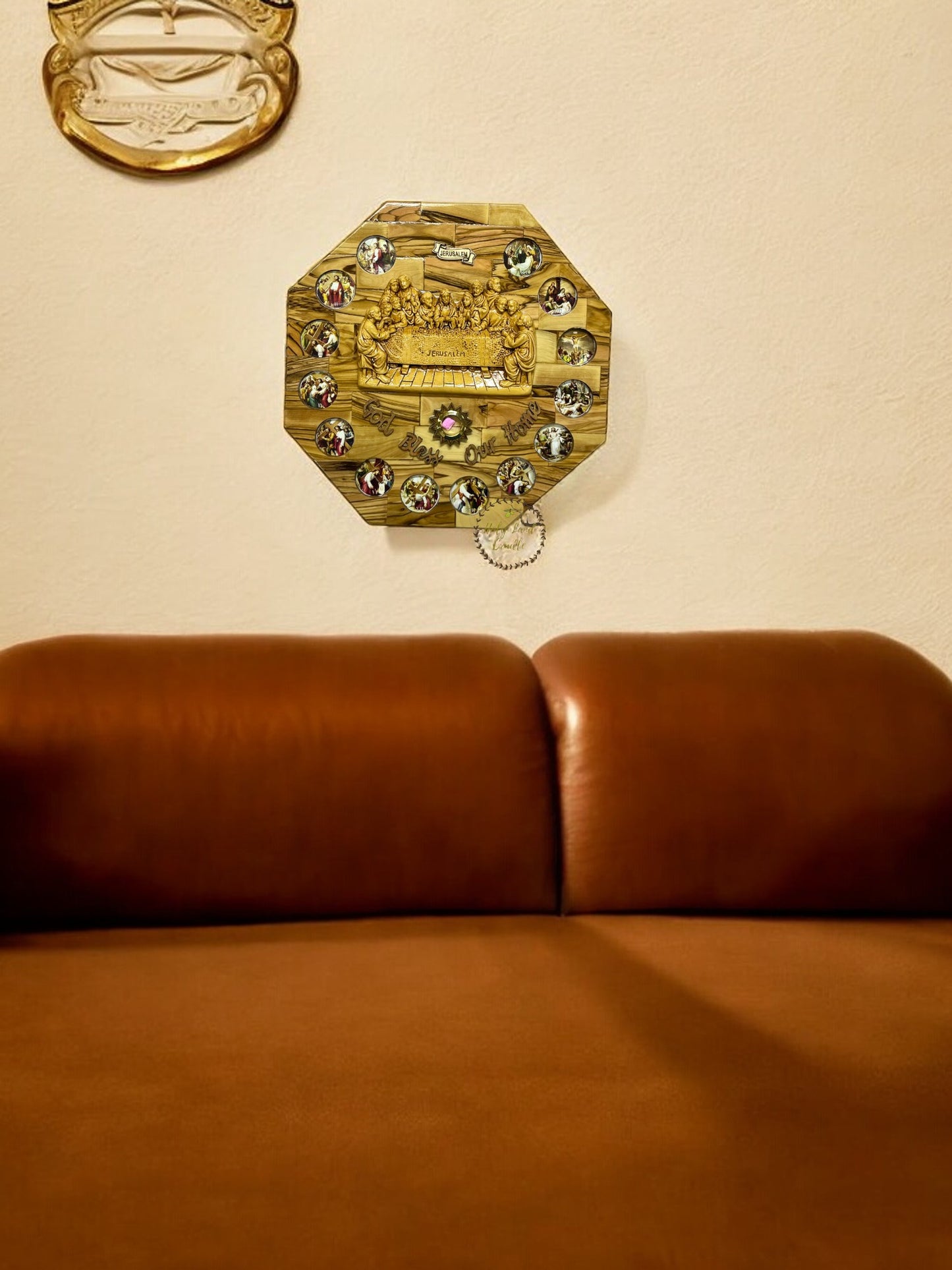 Olive Wood Last Supper with 14 Stations