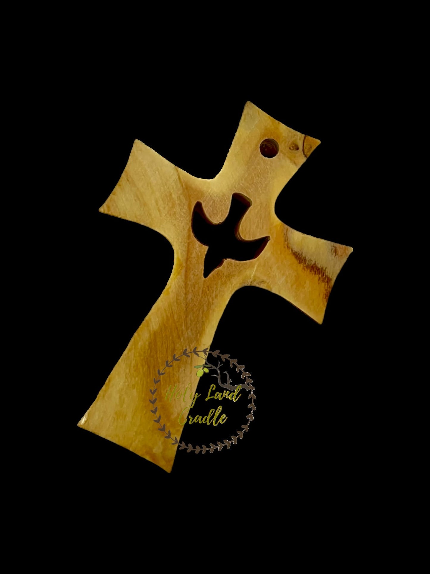 Olive Wood Cross with Peace Dove