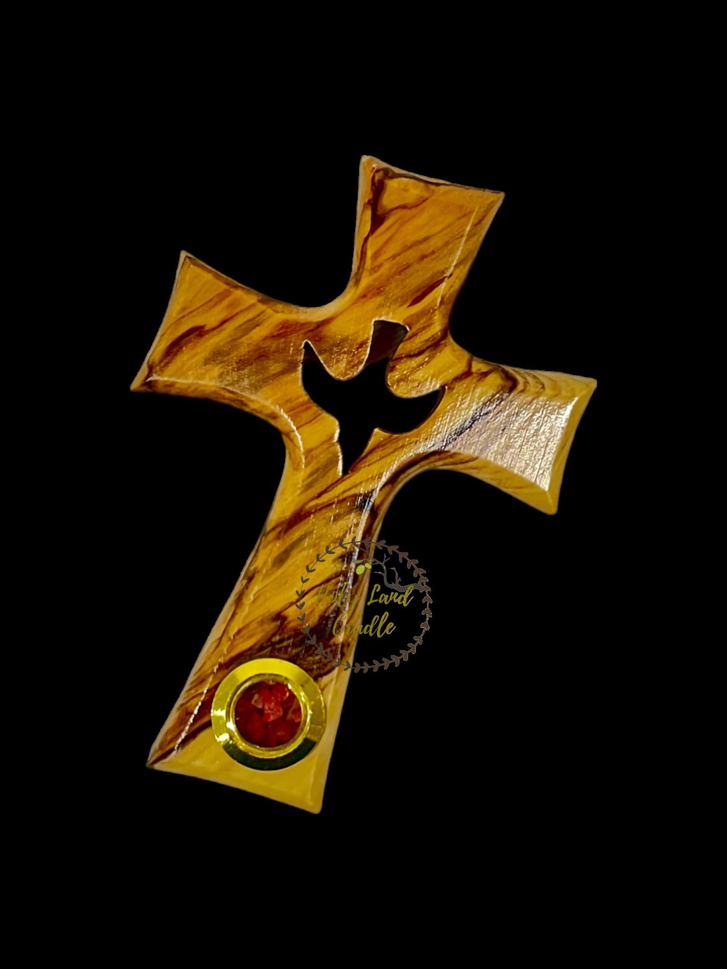 Olive Wood Cross with Peace Dove