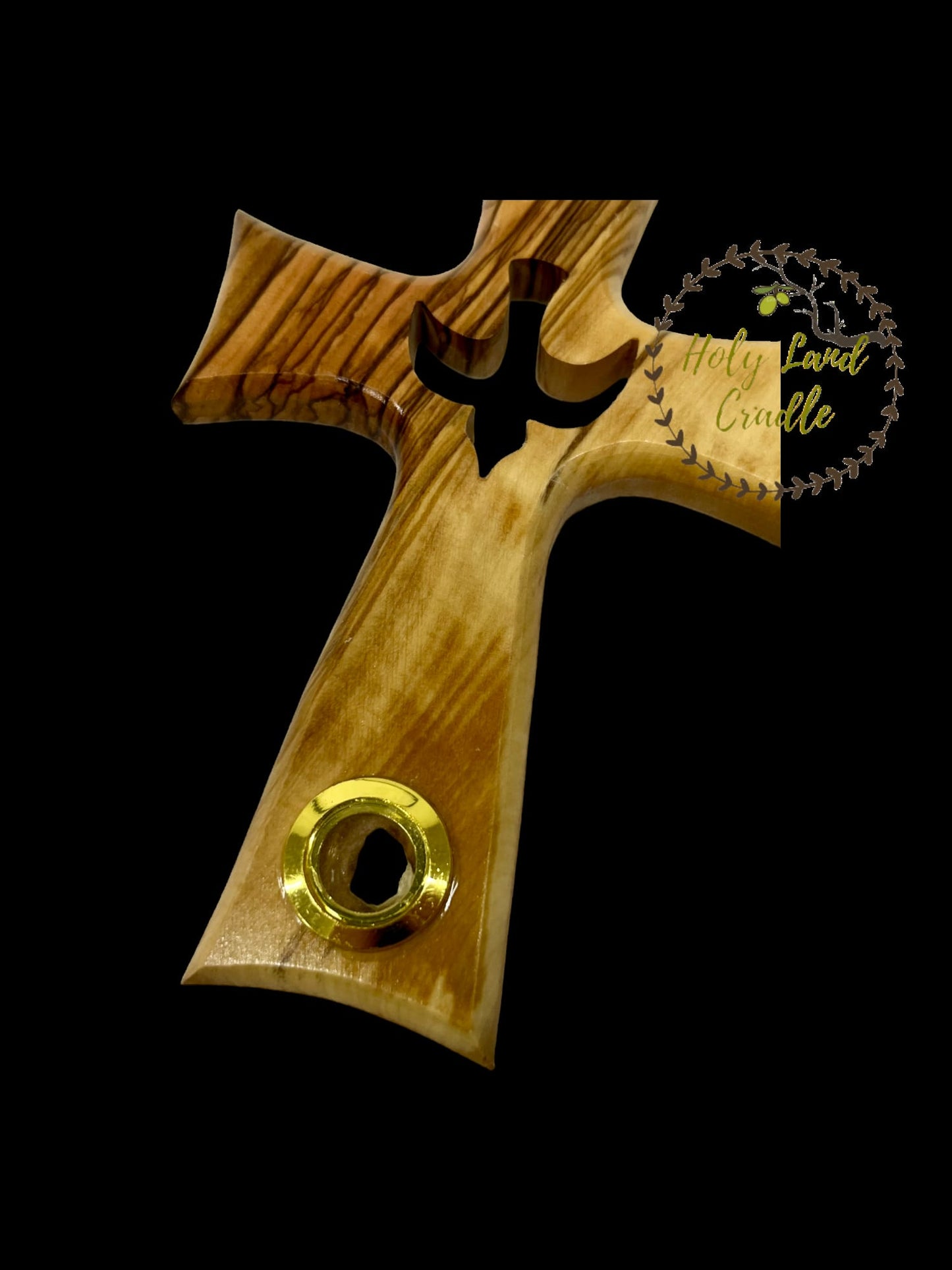 Olive Wood Cross with Peace Dove