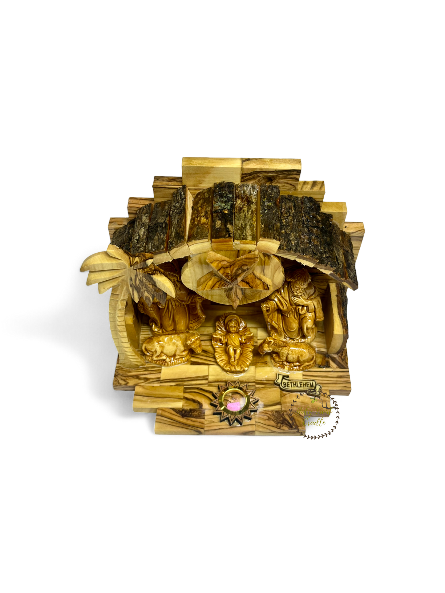 Olive Wood Musical Nativity Scene