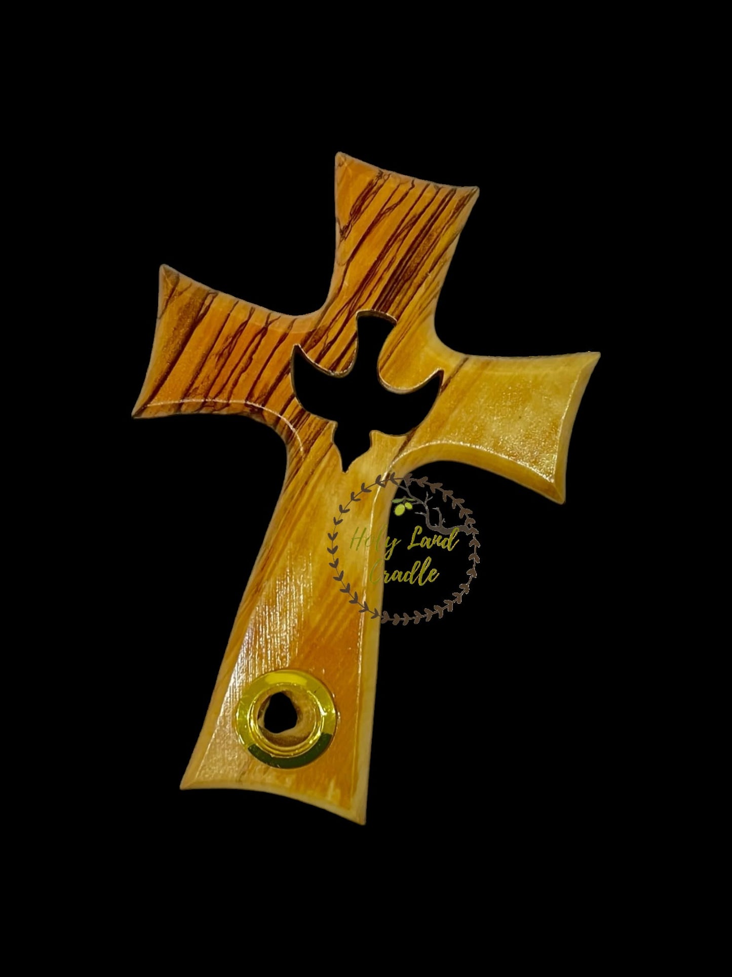 Olive Wood Cross with Peace Dove