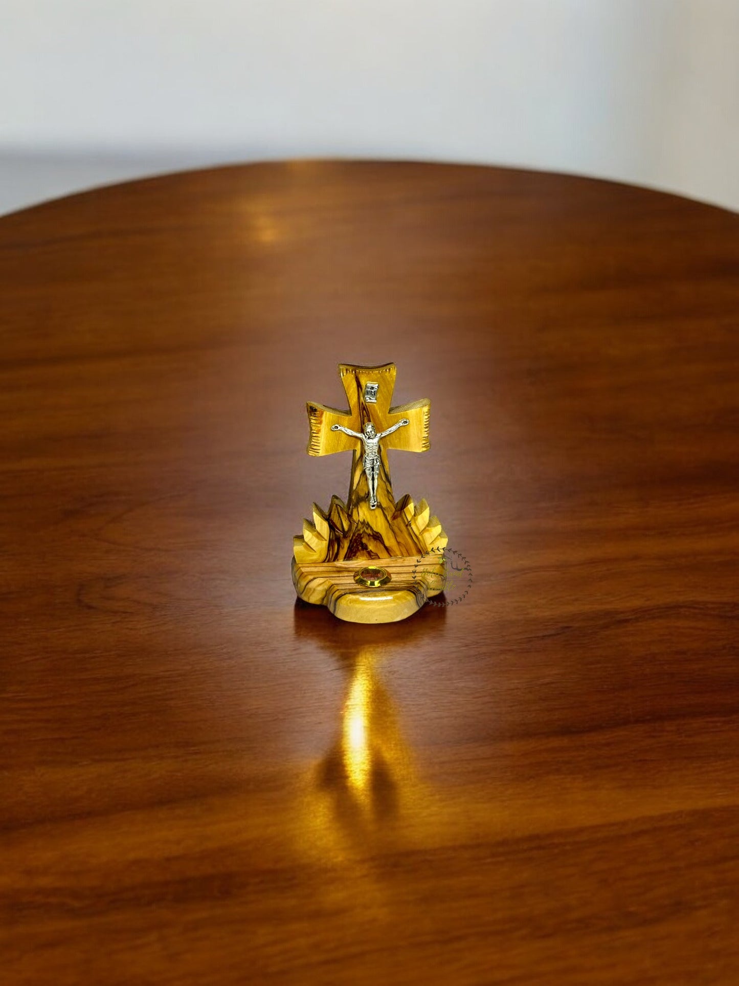 Olive Wood Cross With Silver Plated Corpus