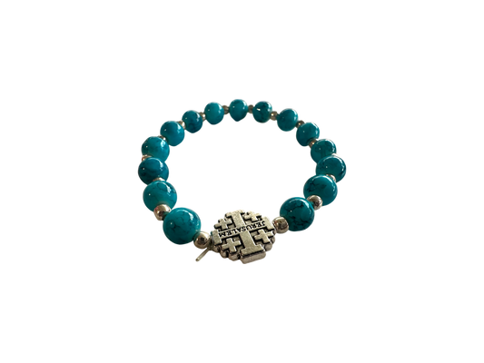 Turquoise Malachite Stone Beads Bracelet