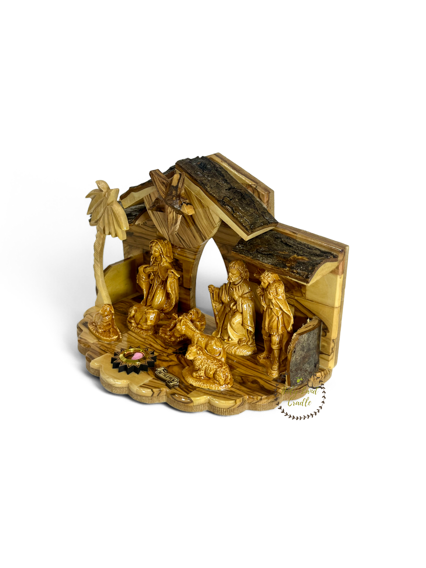 Olive Wood musical nativity scene