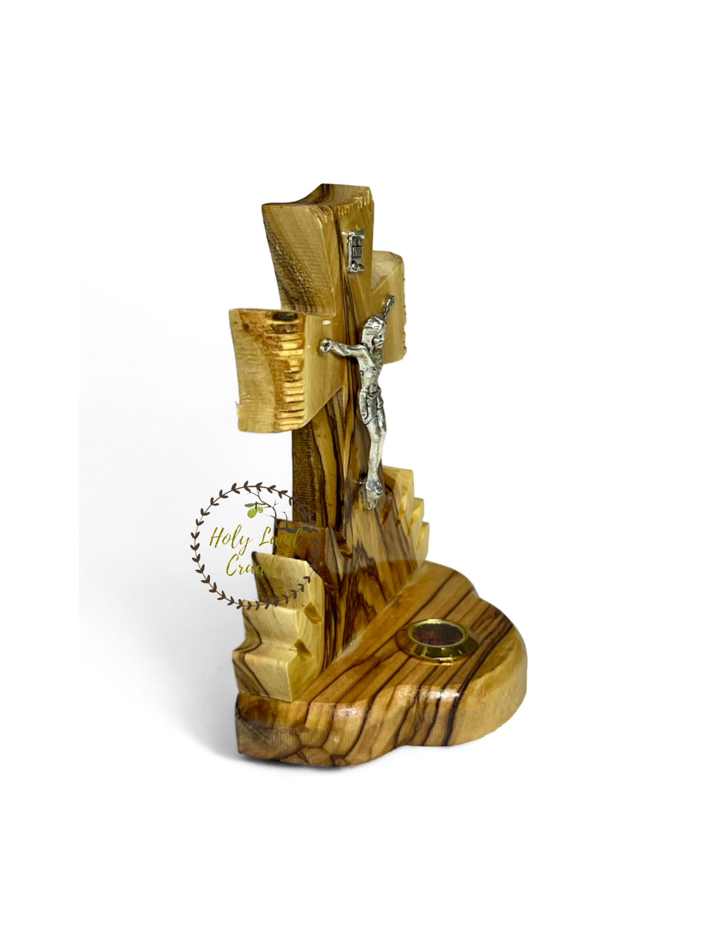 Olive Wood Cross With Silver Plated Corpus