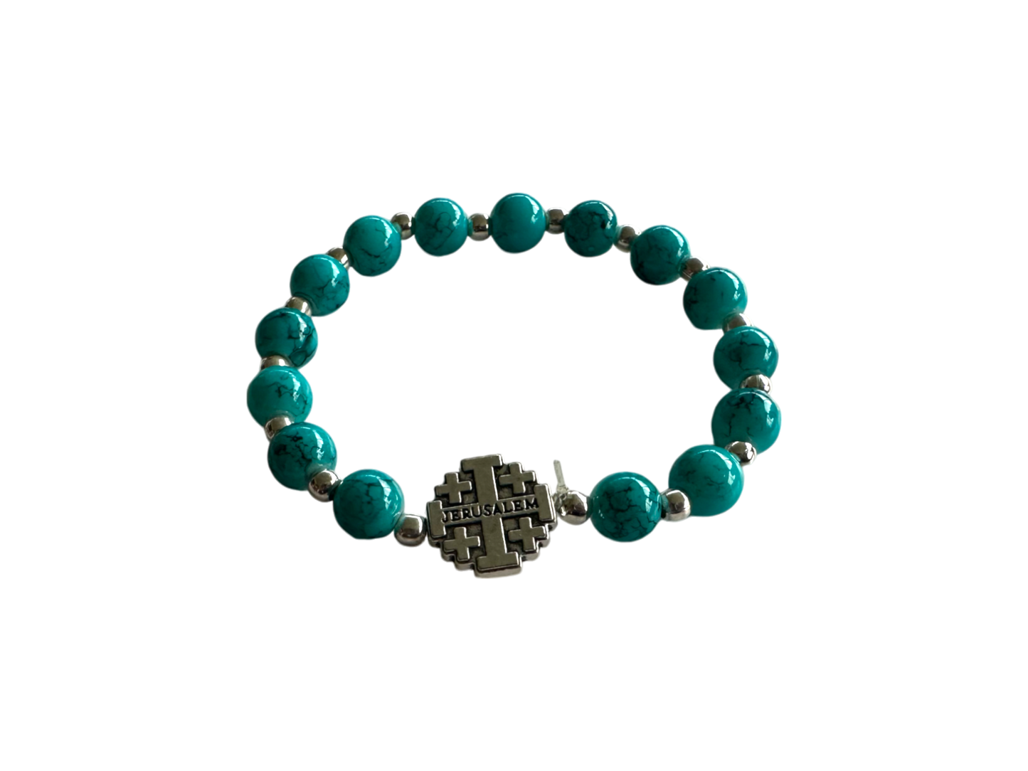 Turquoise Malachite Stone Beads Bracelet