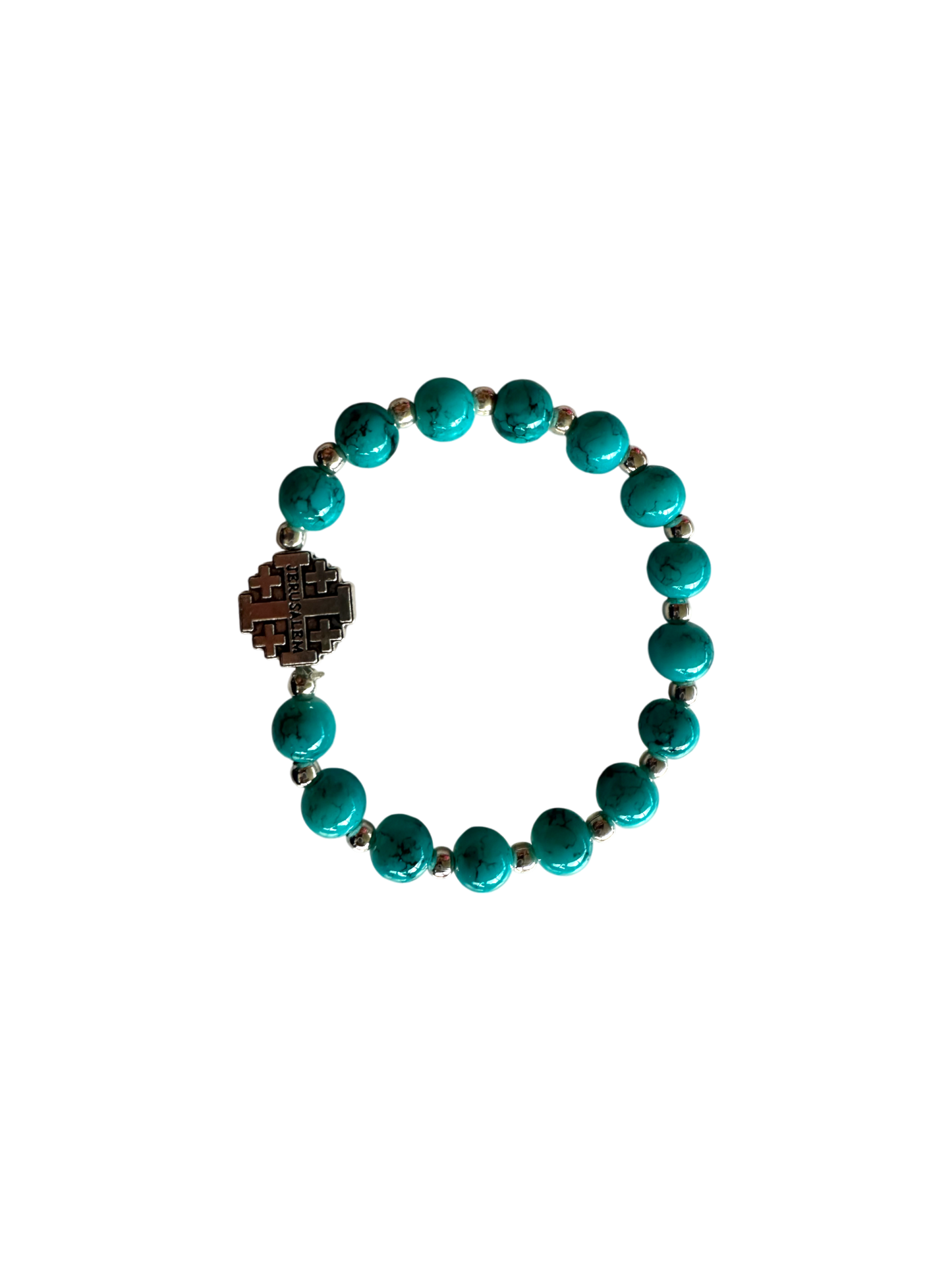 Turquoise Malachite Stone Beads Bracelet