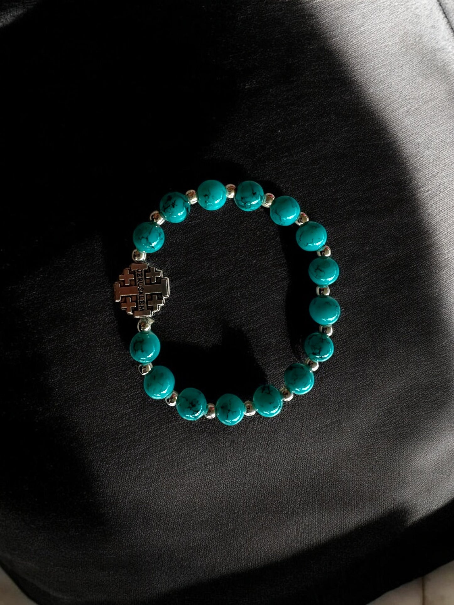 Turquoise Malachite Stone Beads Bracelet