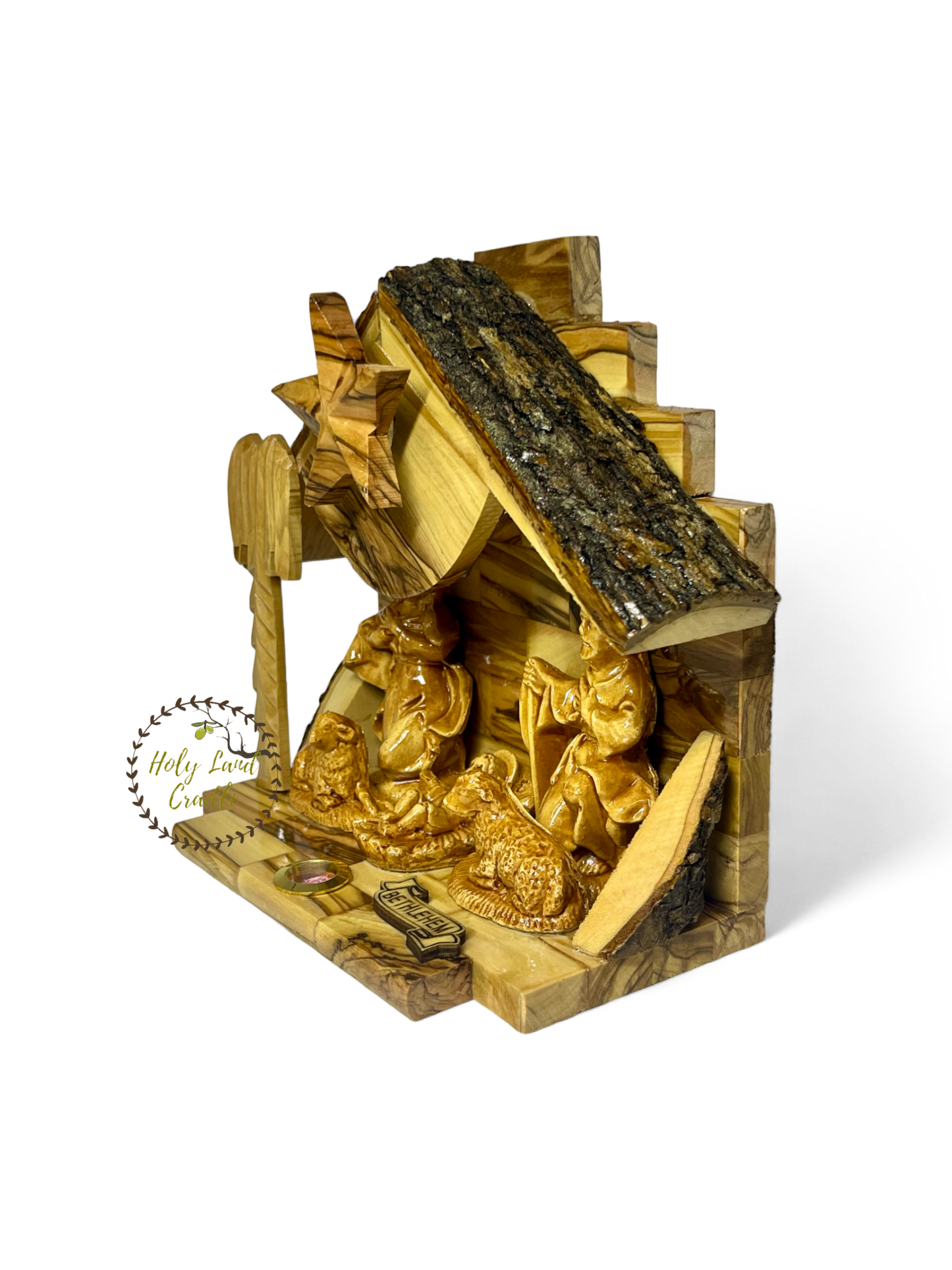 Olive Wood Musical Nativity Scene