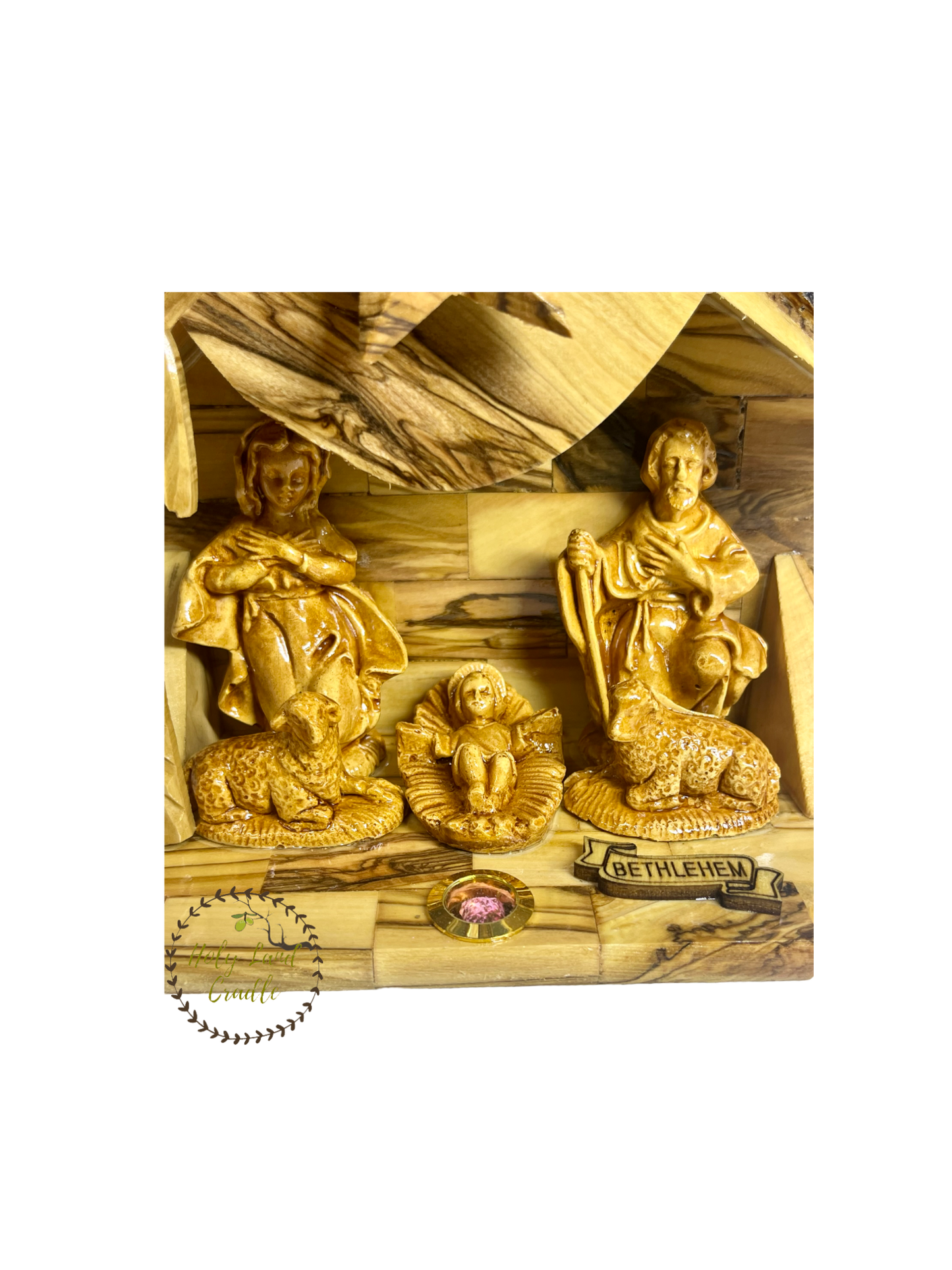 Olive Wood Musical Nativity Scene
