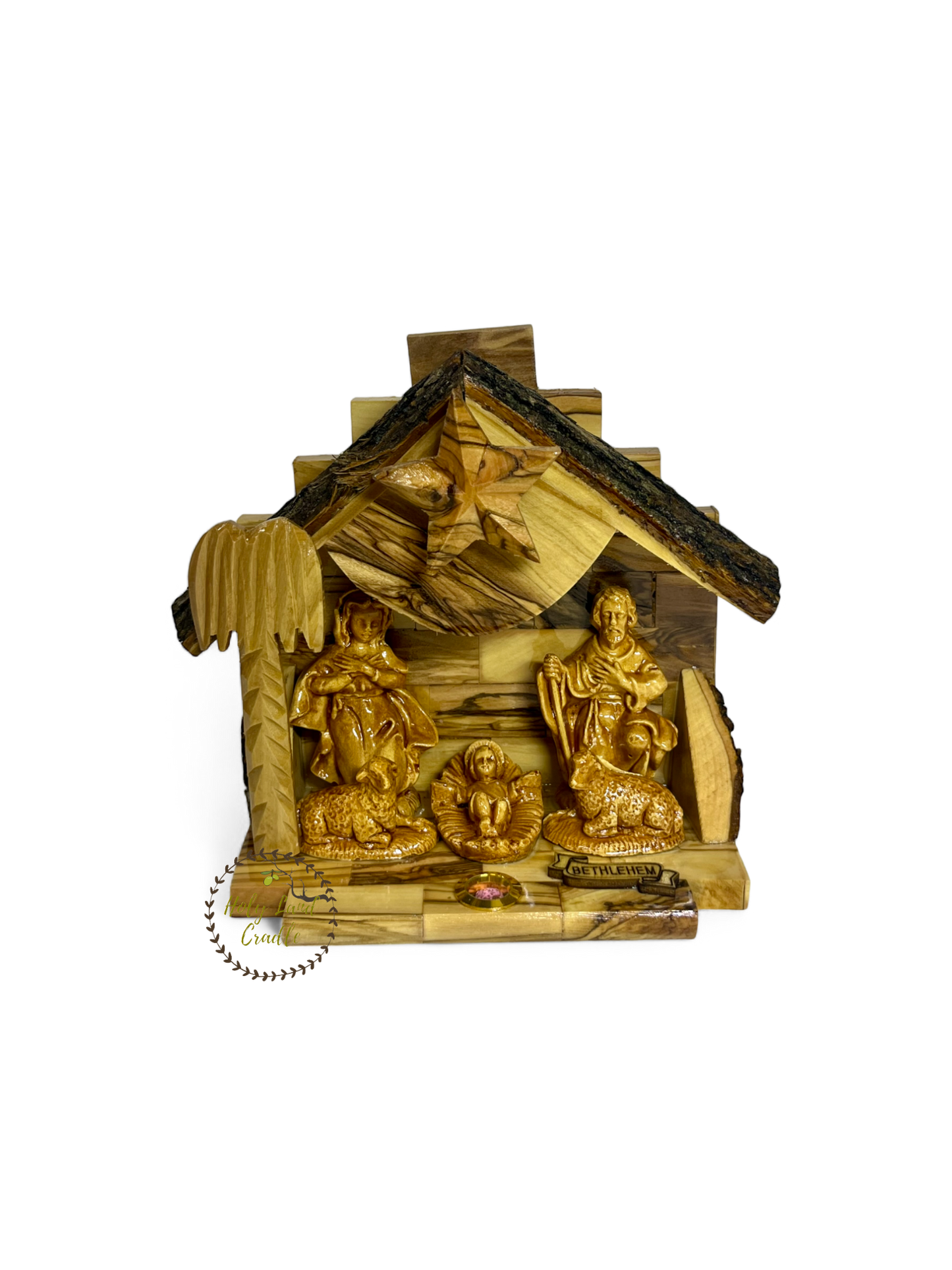 Olive Wood Musical Nativity Scene