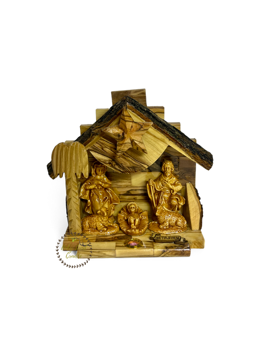 Olive Wood Musical Nativity Scene